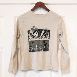 100% Cotton Y2K Vintage Anime Graphic Long Sleeve Tee
